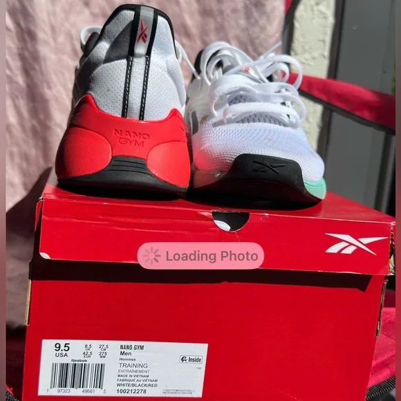 Reebok Nano Gym Training Shoes – Men 9.5 – White/Black/Red/Mint– Great Tread - Picture 2 of 5